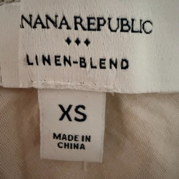 Banana Republic Womens Midi Skirt Linen Blend Size XS Oat Lined Pull On - Picture 7 of 7